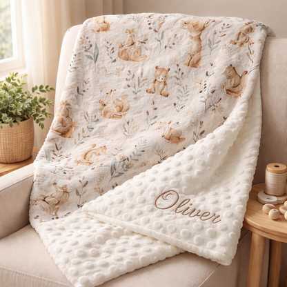 Couverture pour bébé Minky pour fille personnalisé