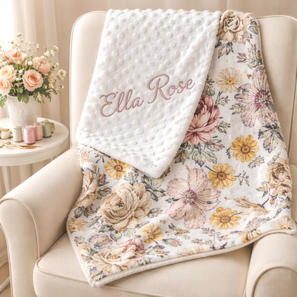 Couverture pour bébé Minky pour fille personnalisé