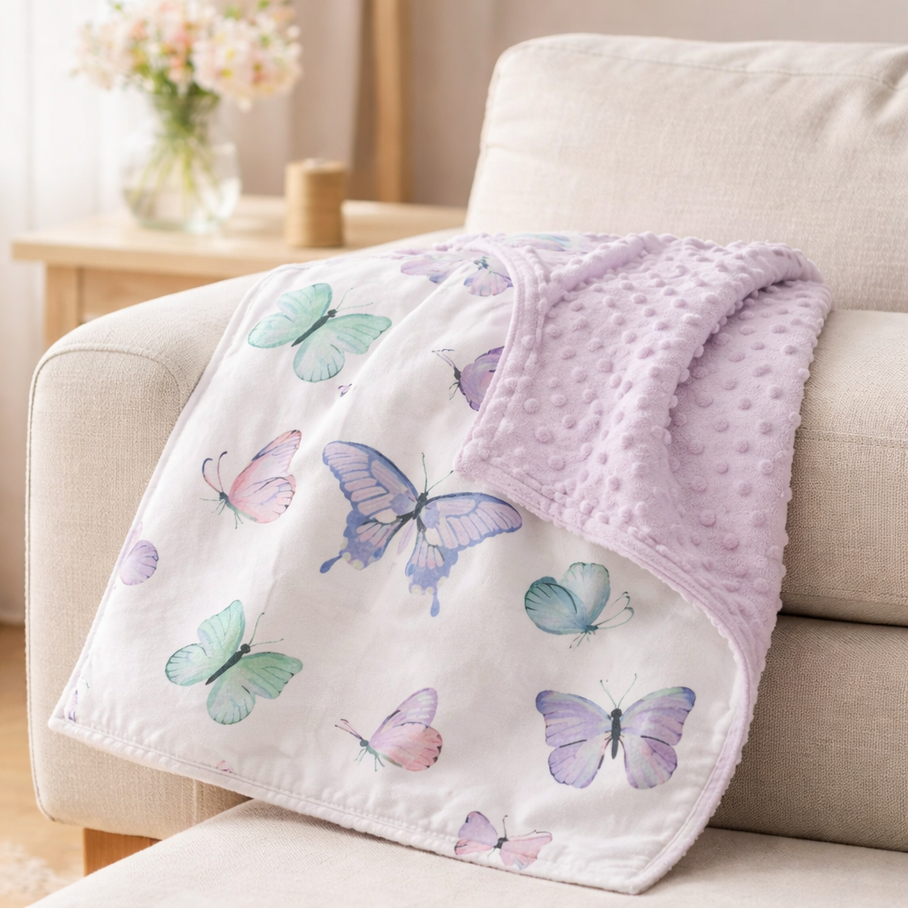 Couverture pour bébé Minky pour fille personnalisé