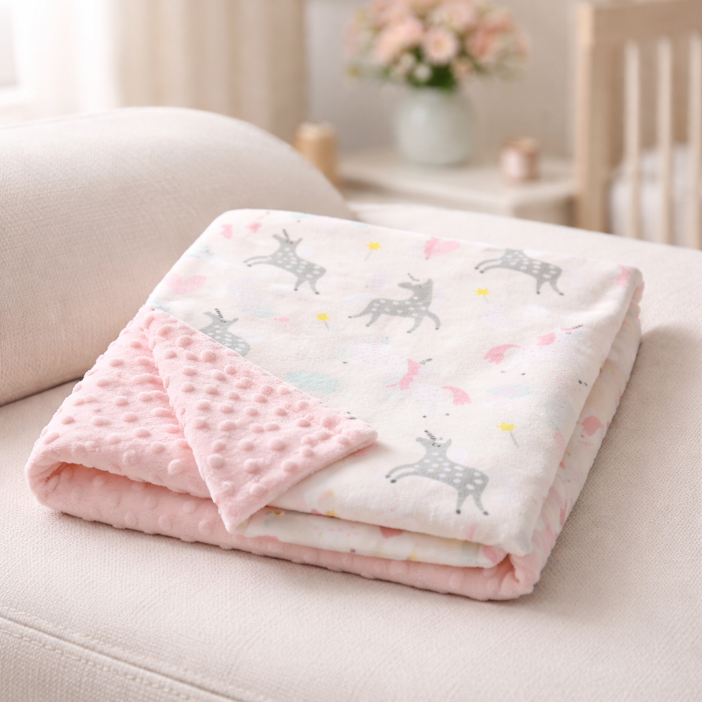 Couverture pour bébé Minky pour fille personnalisé